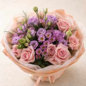 Pastellrosor med eustoma