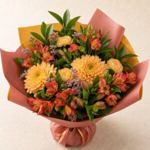Varm alstroemeria och krysantemum