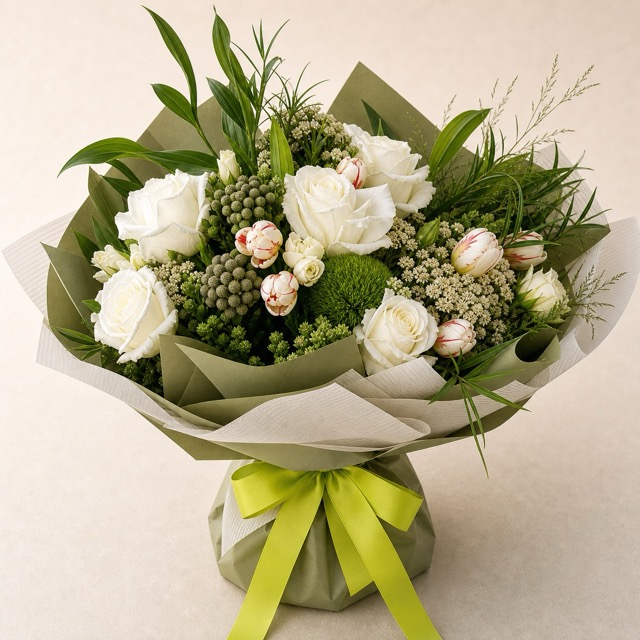 Exempel på bukett i en blomsterprenumeration